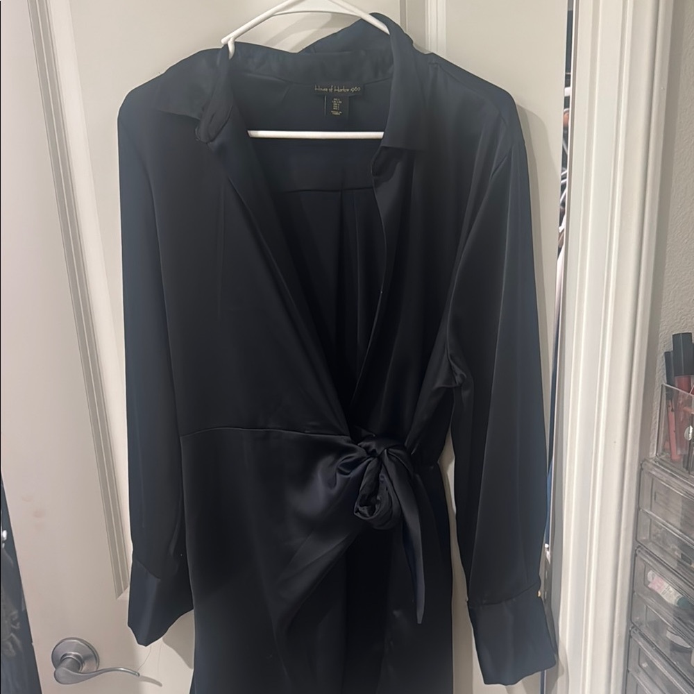 House of Harlow Elegant Black Wrap Dress